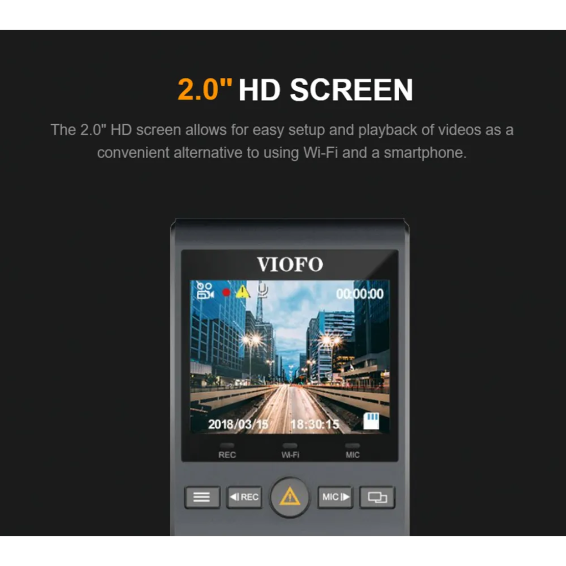 מצלמת דרך לרכב Viofo A129 Qad HD WiFi