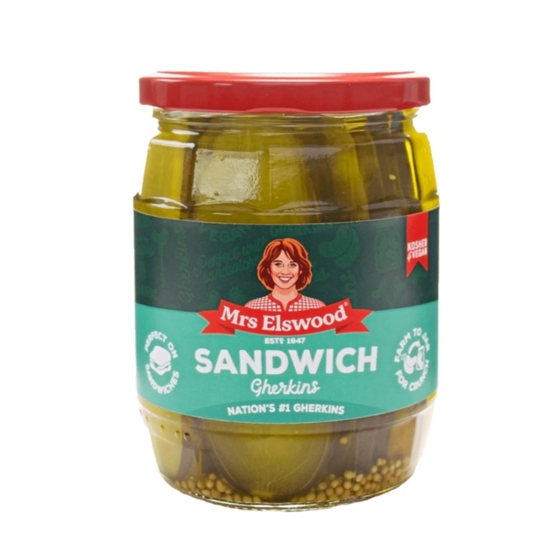 Mrs Elswood Sandwich Gherkins 540 gr