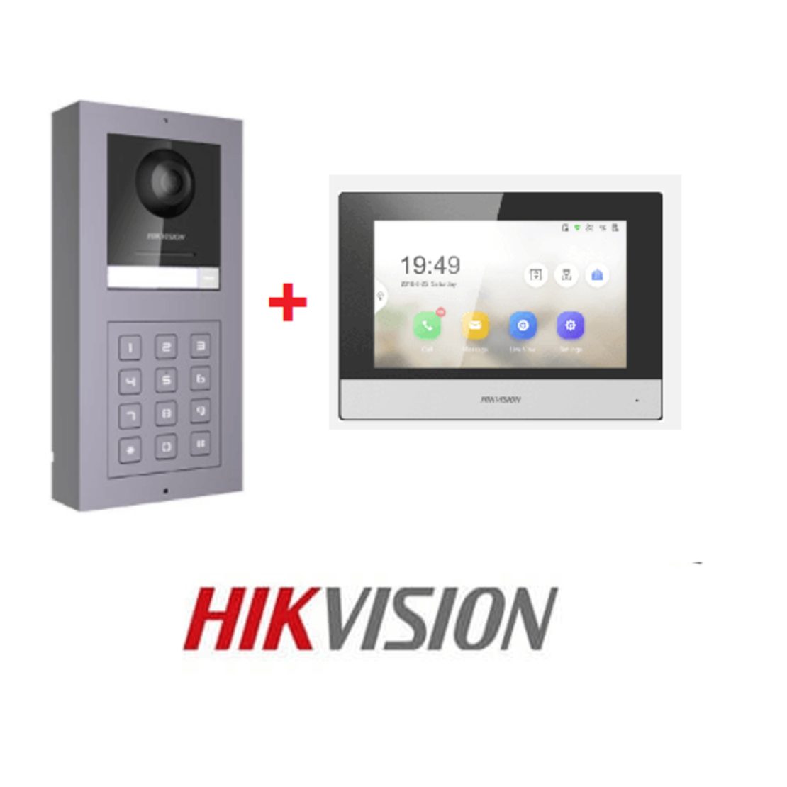 קיט אינטרקום IP משולב קודן ומצלמה + מסך מבית Hikvision