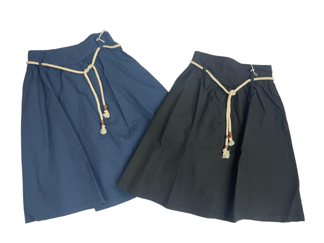 חצאית אריג מדוגם 6-16 בנות (שחור/כחול/אופוויט/חום)