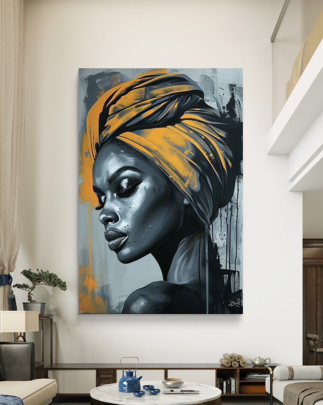תמונת קנבס לסלון בסגנון אפריקאיות 