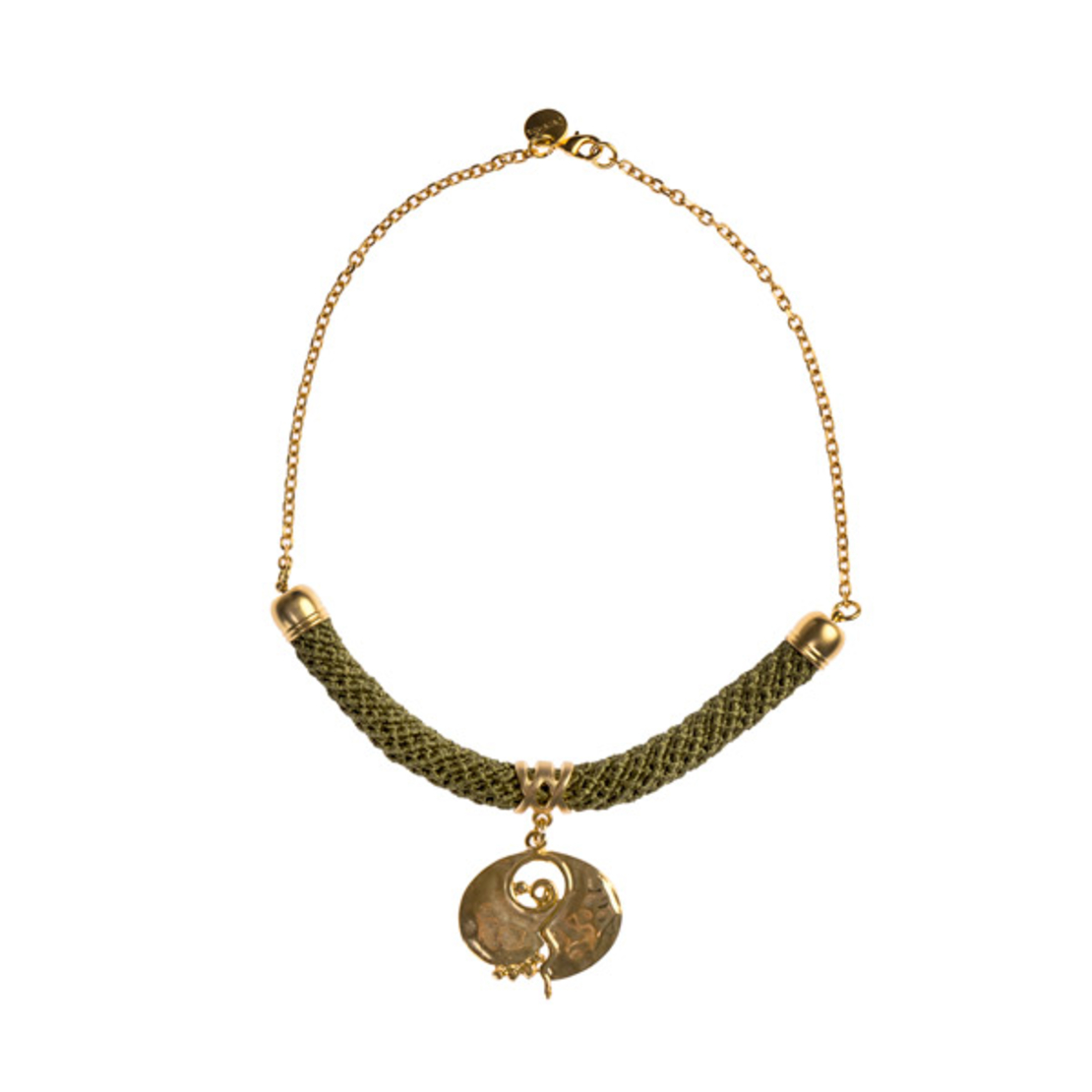 Green & Gold Pomgrante Pendant Necklace -Maayan