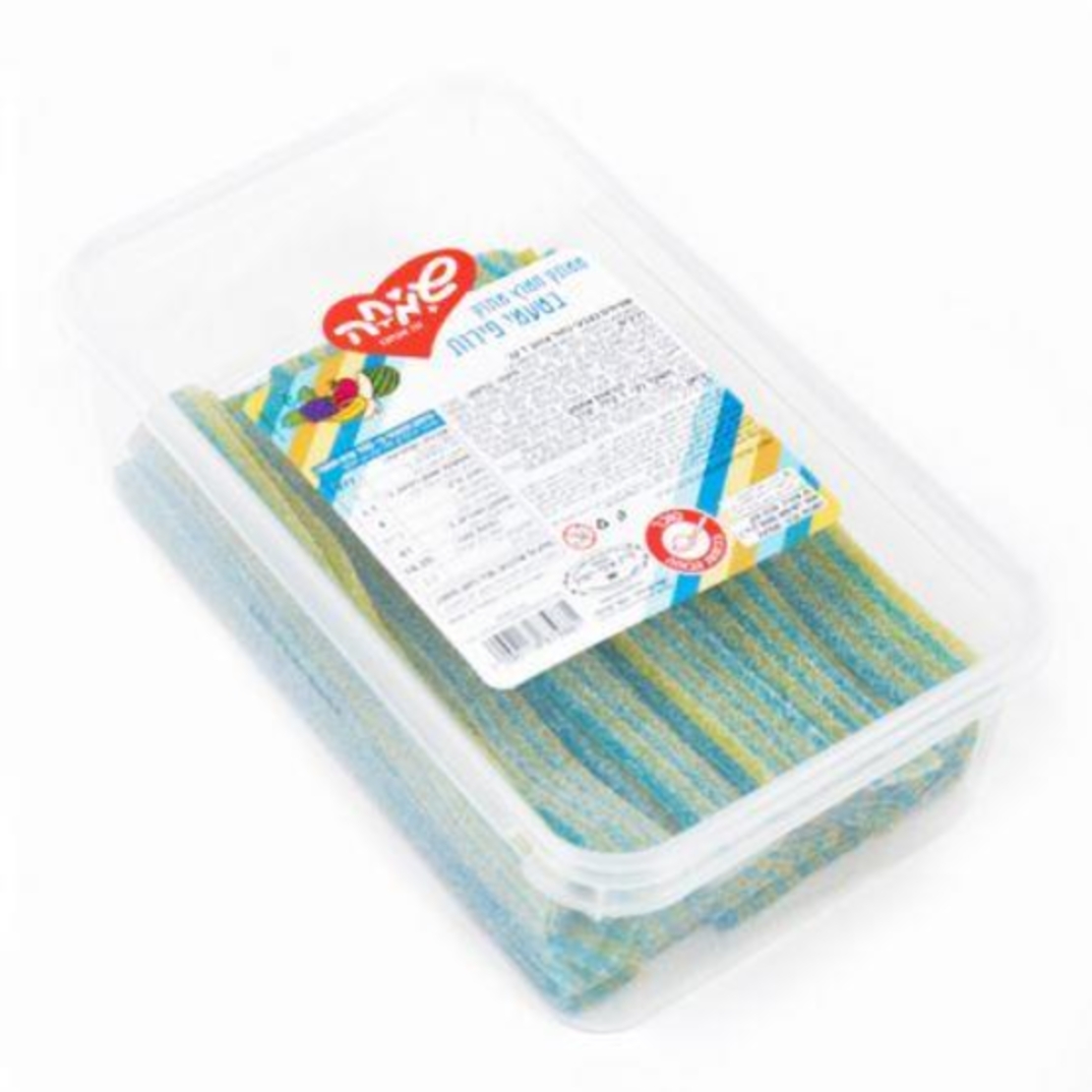 ממתק ליקריץ שטיחים בקופסה 1קג – כחול צהוב- פירות