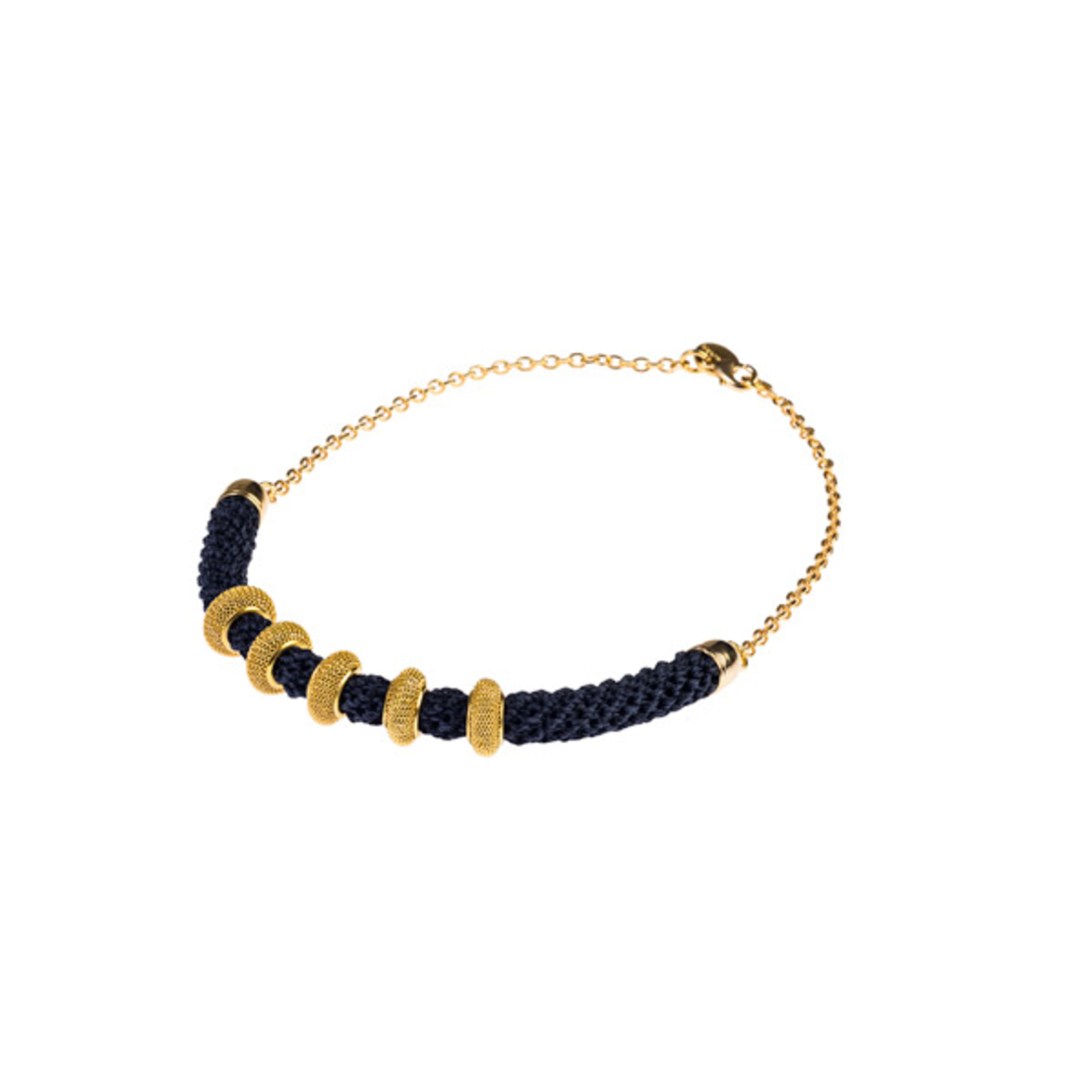 Blue and Gold Five Rings Necklace - Reut