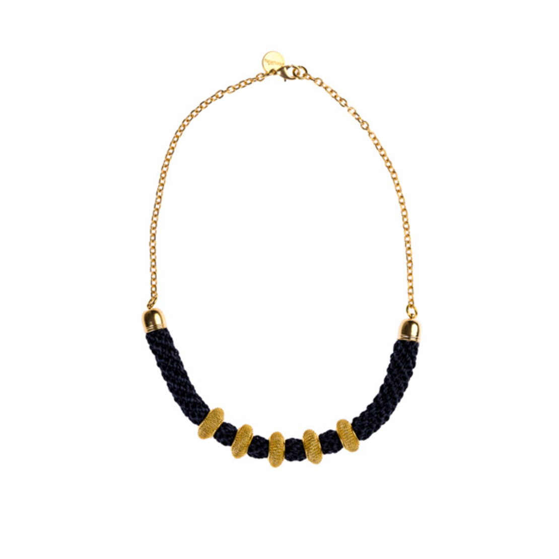 Blue and Gold Five Rings Necklace - Reut