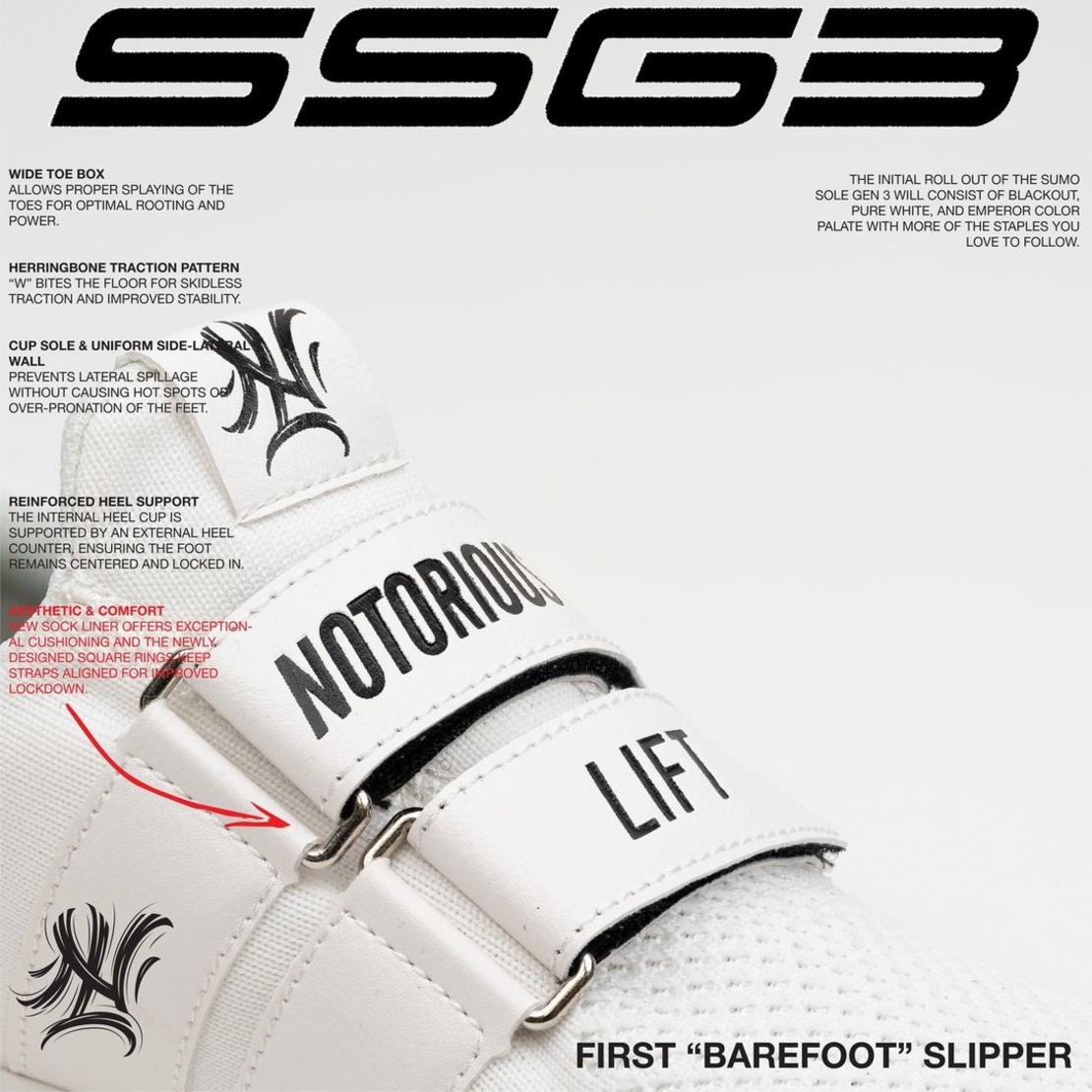 נעלי פאוורליפטינג NOTORIOUS LIFT SSG3 - PURE WHITE