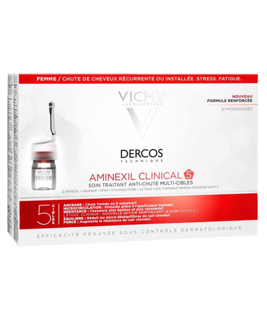 וישי - אמינקסיל קליניקל 5 אמפולות לנשים Aminexil Clinical 5
