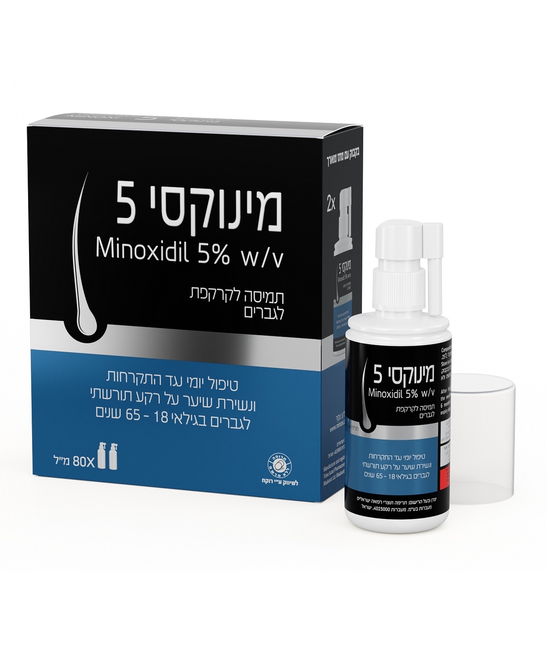 מינוקסי 5 לגברים זוג במבצע - לנשירת שיער Minoxi 5%