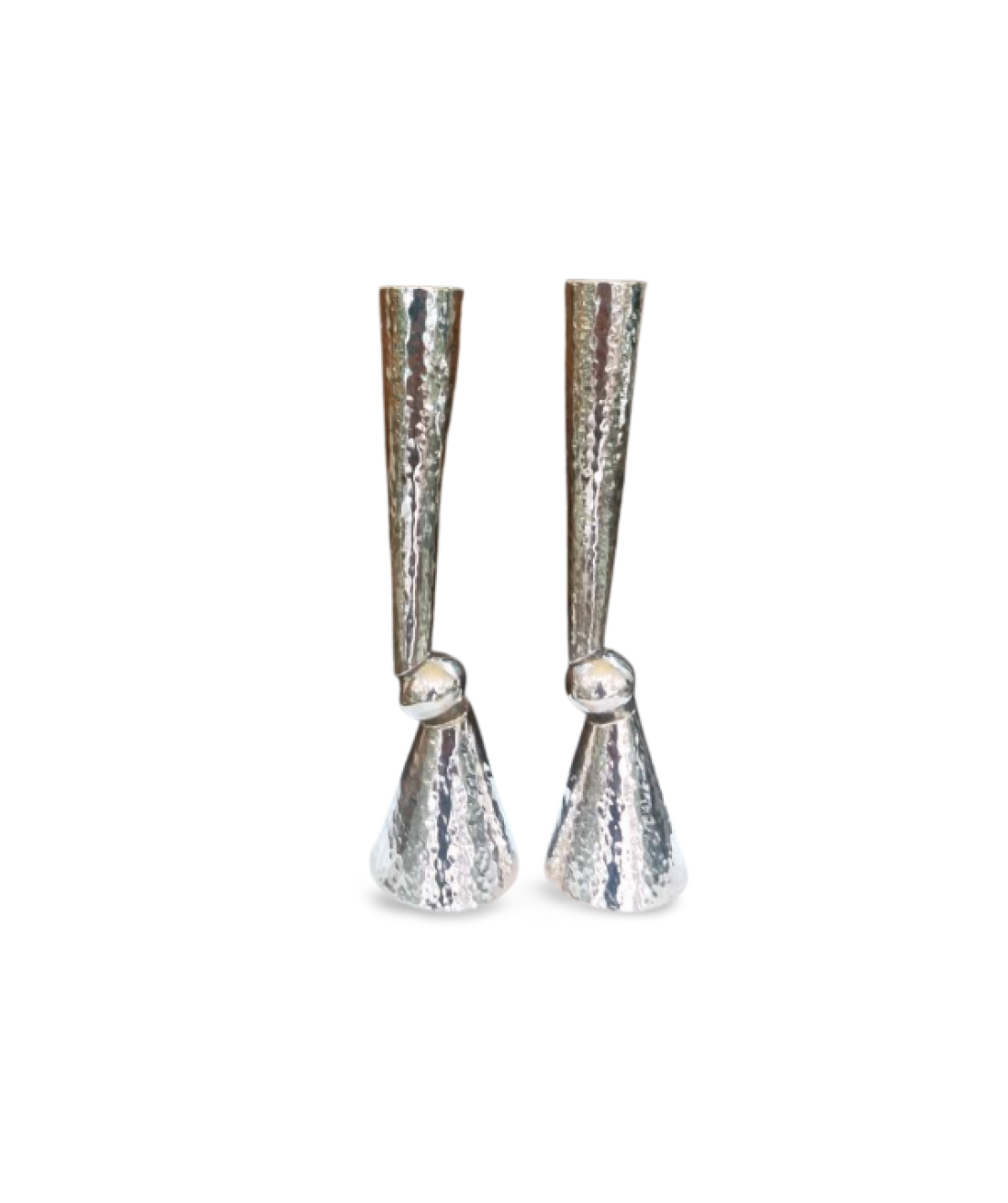 Hammered silver candlesticks on sale