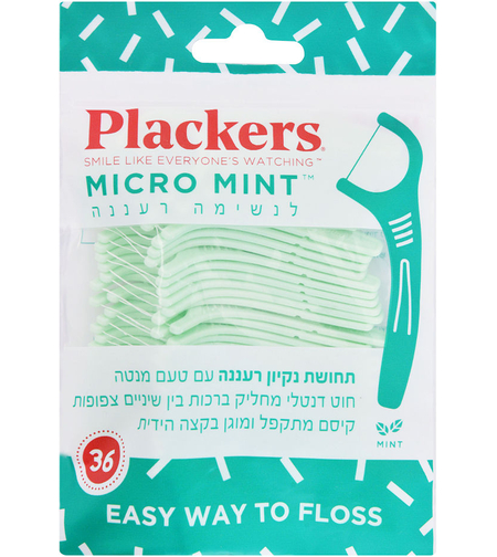 פלקרס Micro Mint חוט דנטלי עם ידית 36 יחידות