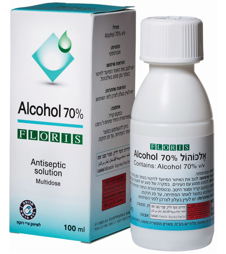 אלכוהול 70% פלוריש לחיטוי העור 100 מ"ל