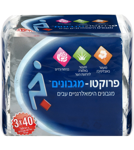 פרוקטו מגבונים היפואלרגניים עבים - שלישייה 120 יחידות
