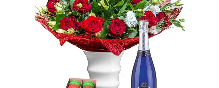 Gift boxed with fresh flowers